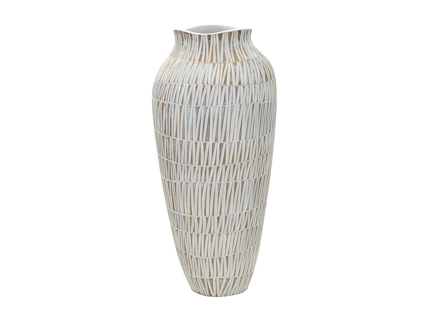 Vase Décoratif MF666, Blanc, 23x23x50 cm, Seven Design
