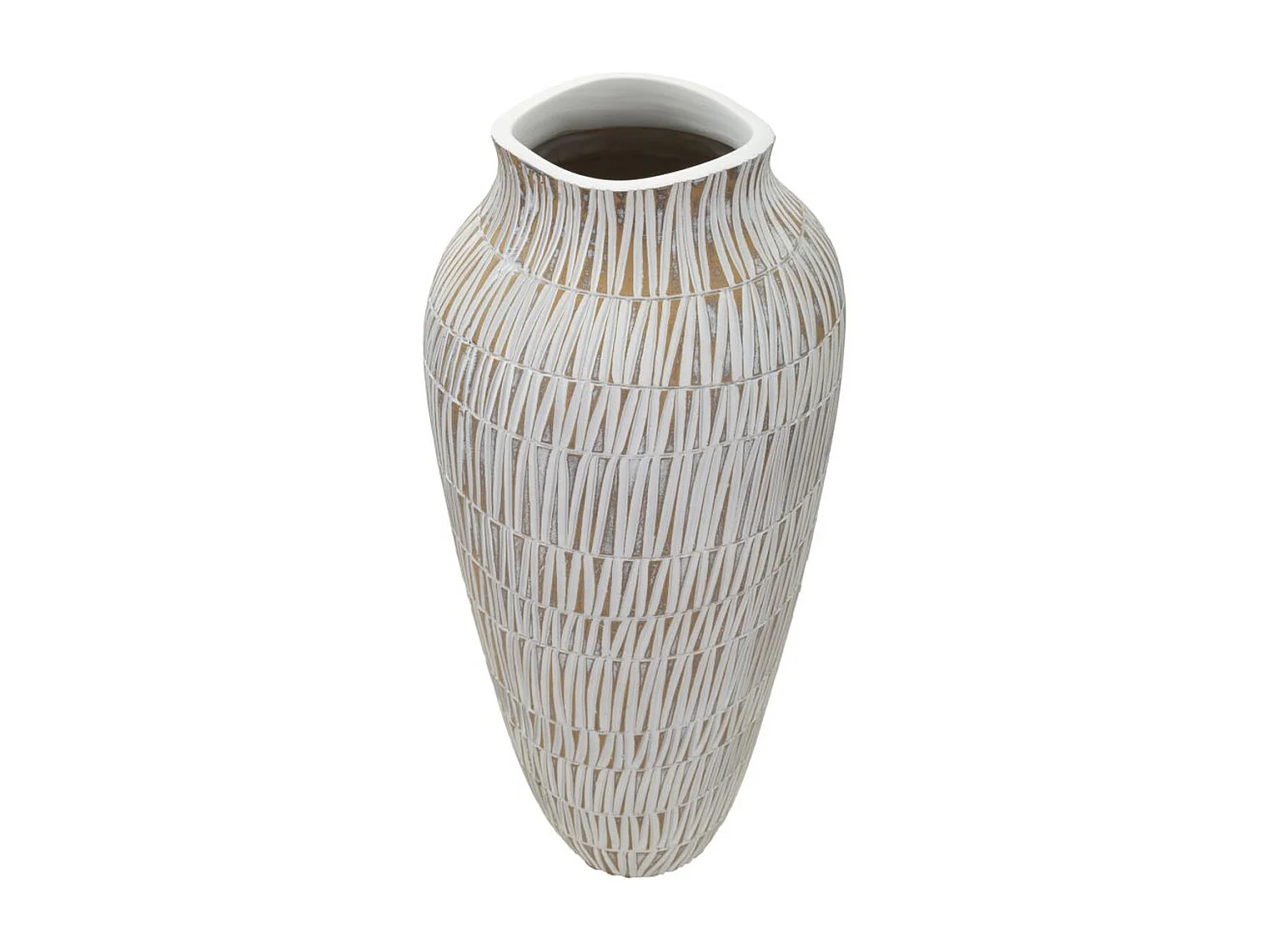 Vase Décoratif MF666, Blanc, 23x23x50 cm, Seven Design