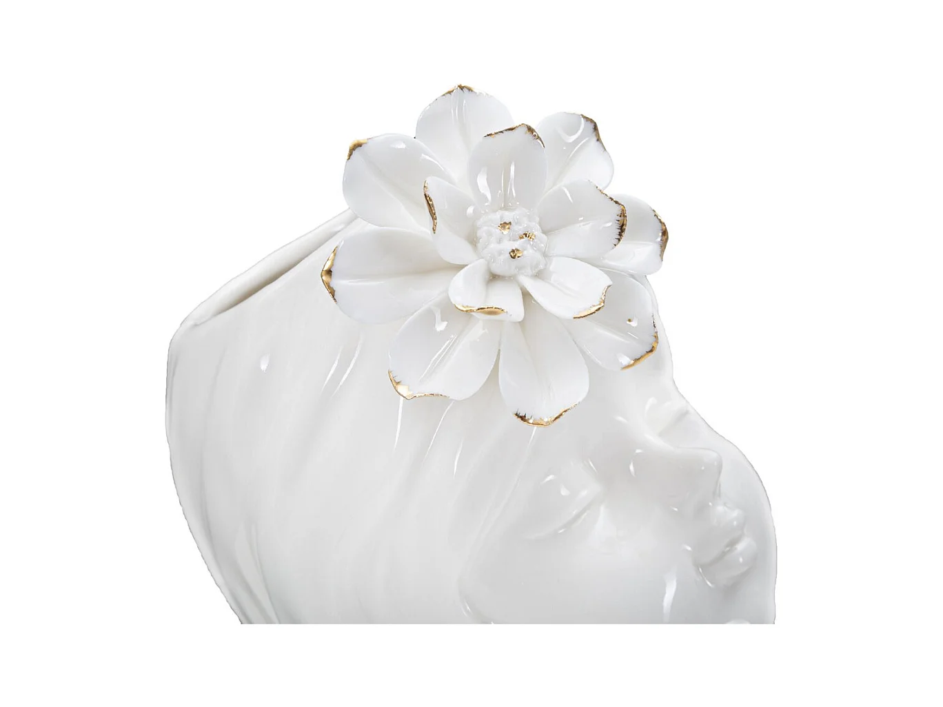 Wazon Dekoracyjny Twarz 34, Biały, 10,5x10x24,7 cm, Epikasa