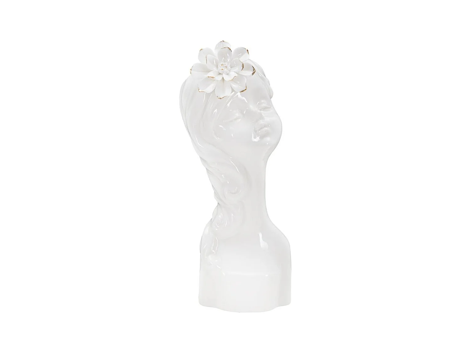 Vase Décoratif Visage 34, Blanc, 10,5x10x24,7 cm, Epikasa