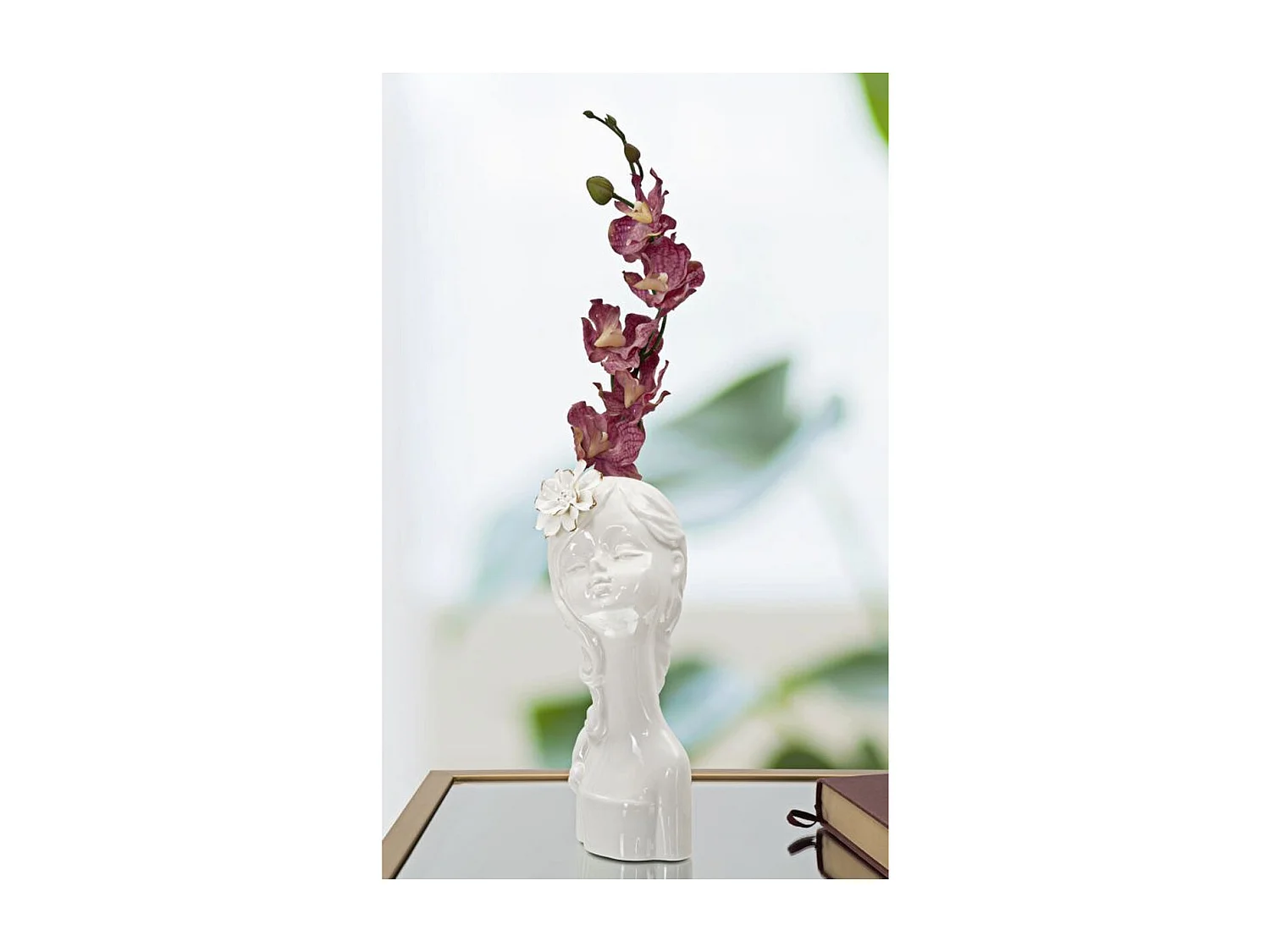 Vase Décoratif Visage 34, Blanc, 10,5x10x24,7 cm, Seven Design