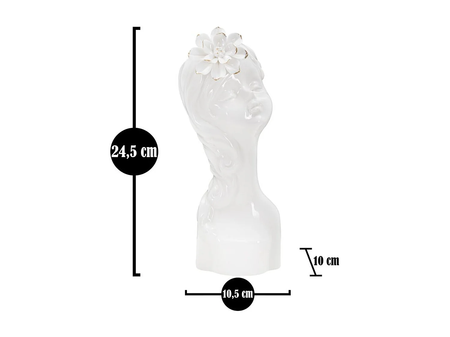 Vase Décoratif Visage 34, Blanc, 10,5x10x24,7 cm, Seven Design