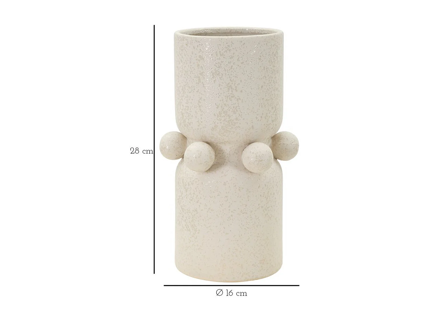 Vase Décoratif MF646, Beige, 16x16x28 cm, Seven Design