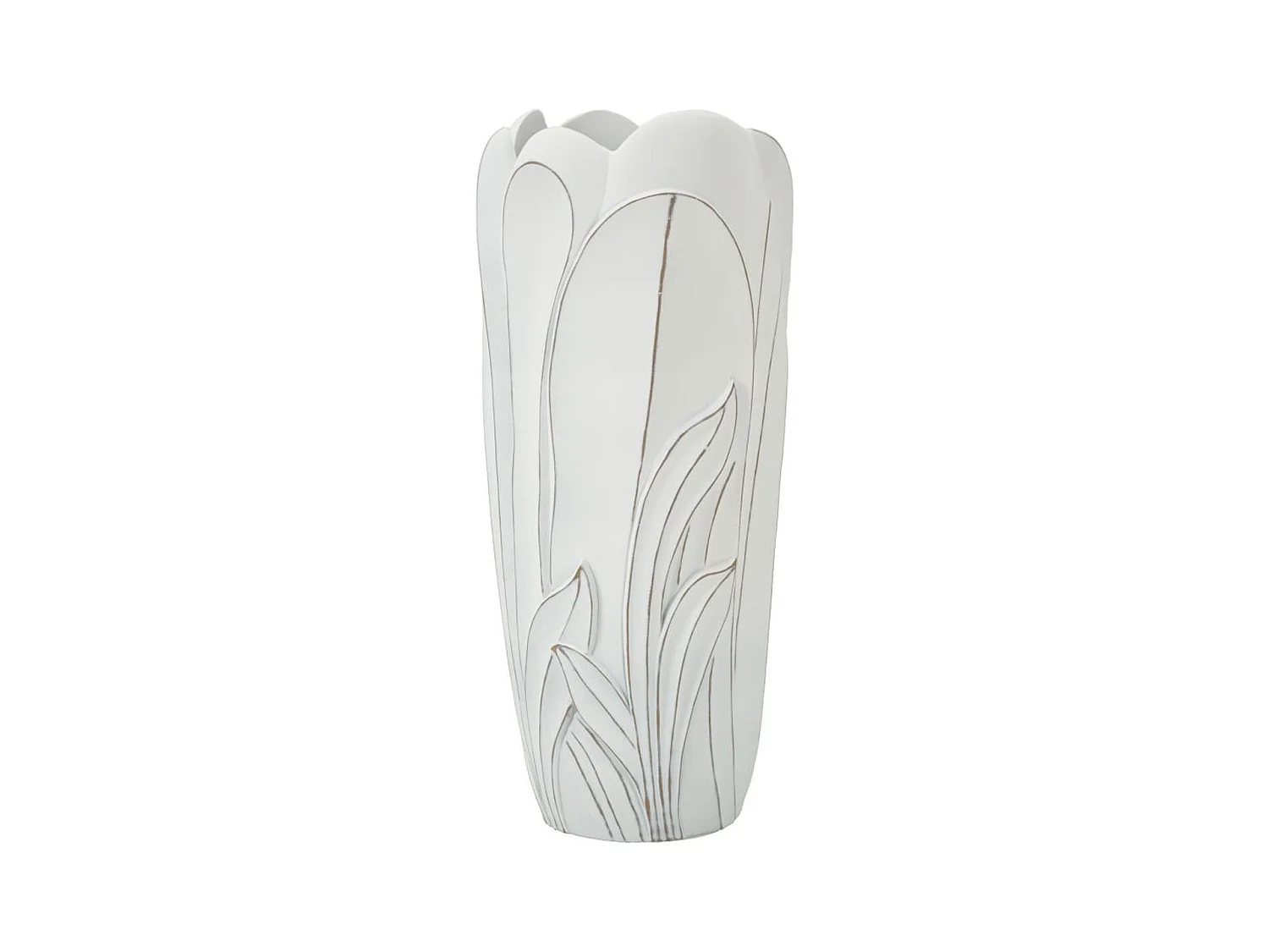 Vase Décoratif MF655, Blanc, 30,5x30,5x69 cm, Epikasa