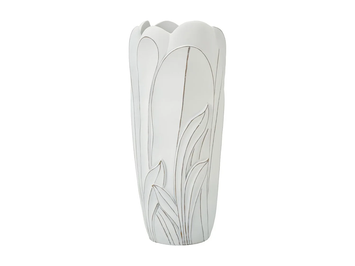 Vase Décoratif MF655, Blanc, 30,5x30,5x69 cm, Seven Design