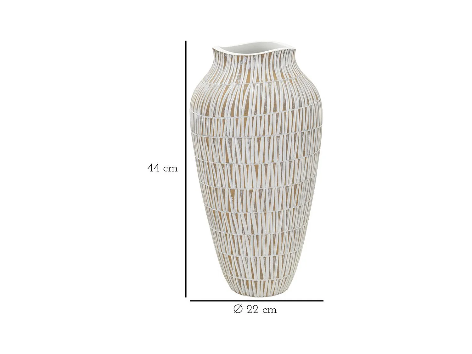 Decoratieve Vaas MF676, Wit, 22x22x44 cm, Epikasa