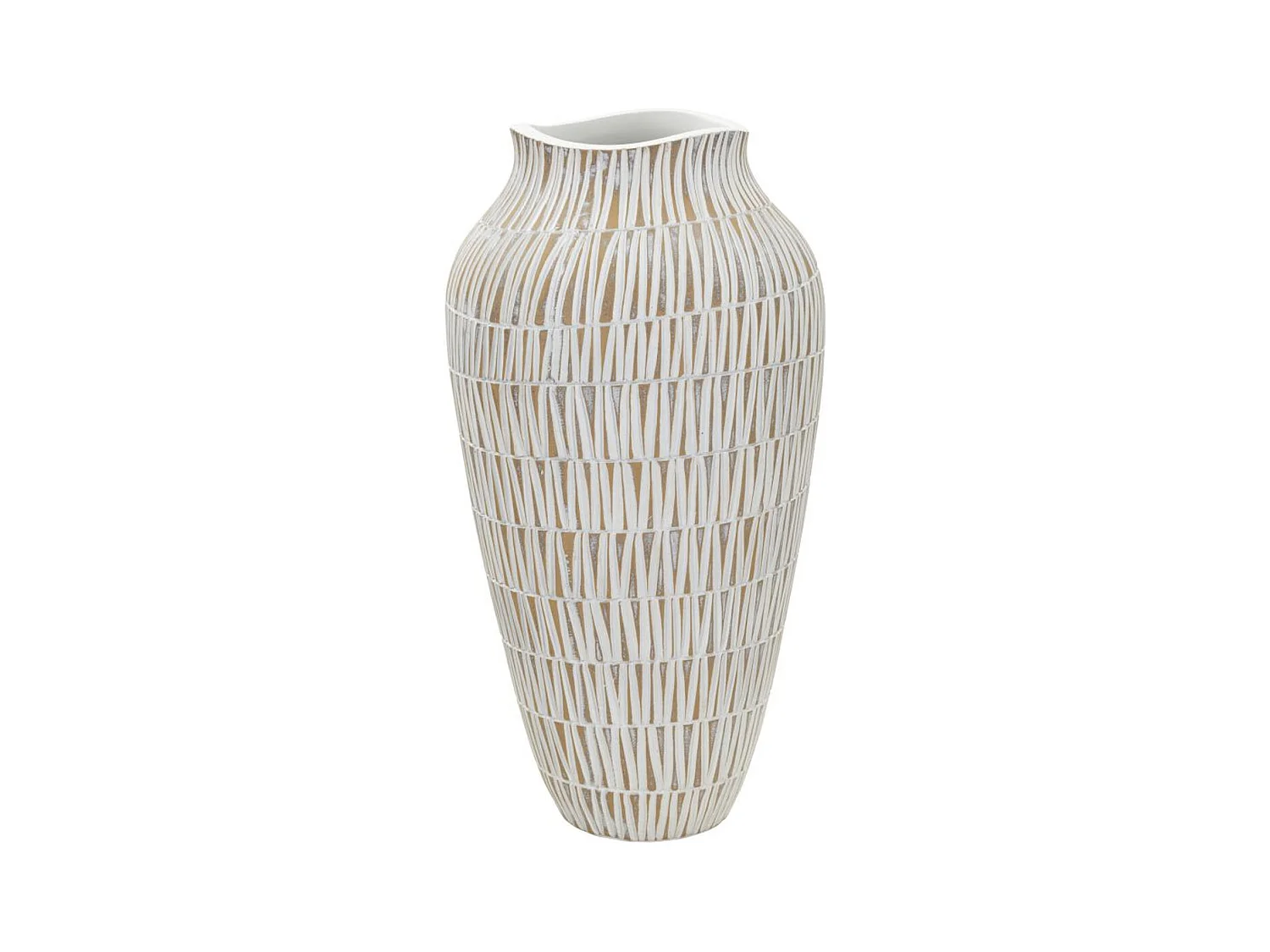 Vase Décoratif MF676, Blanc, 22x22x44 cm, Epikasa