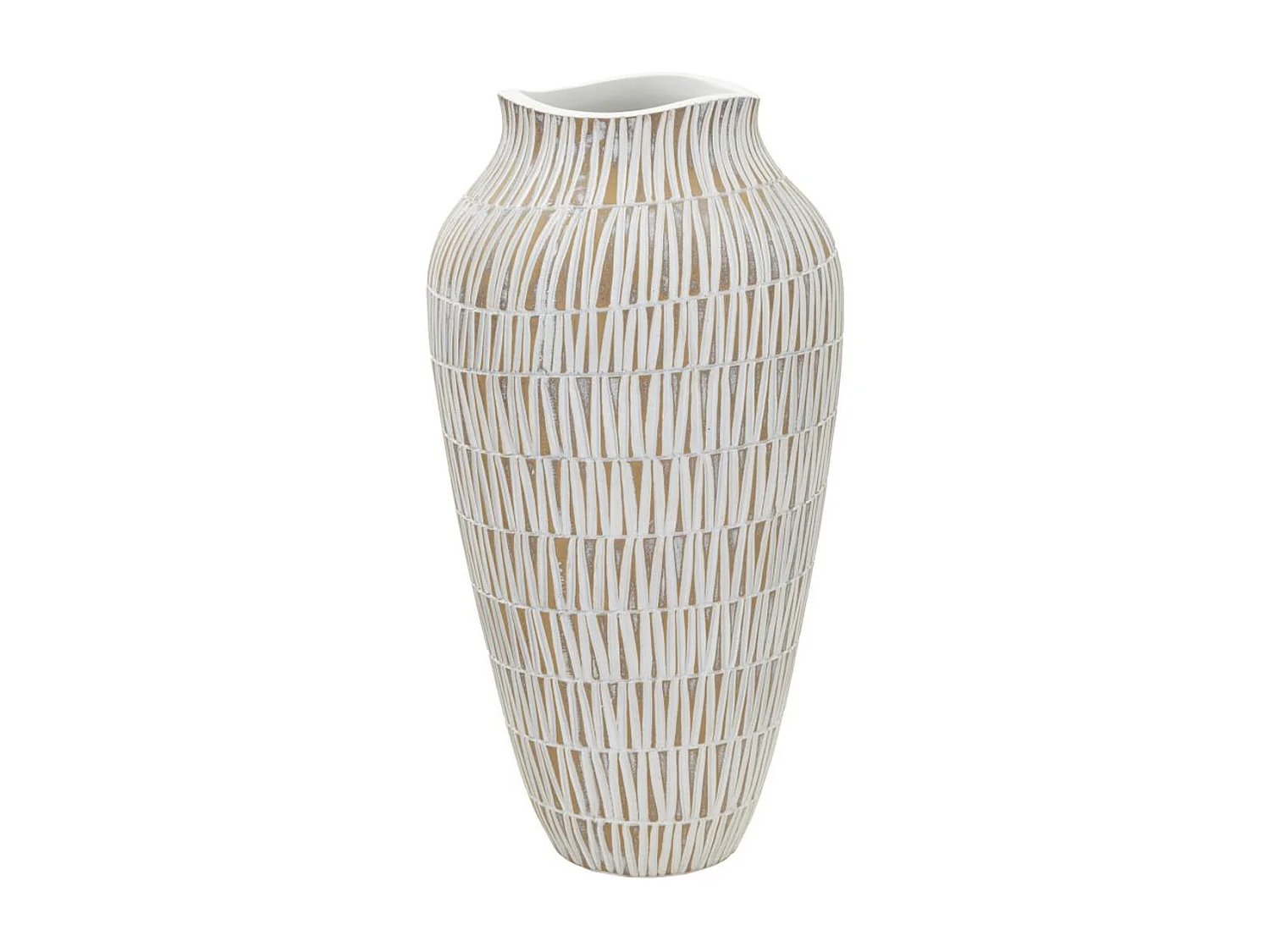 Vase Décoratif MF676, Blanc, 22x22x44 cm, Seven Design