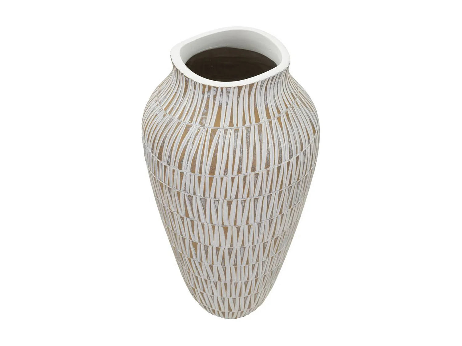 Vase Décoratif MF676, Blanc, 22x22x44 cm, Seven Design