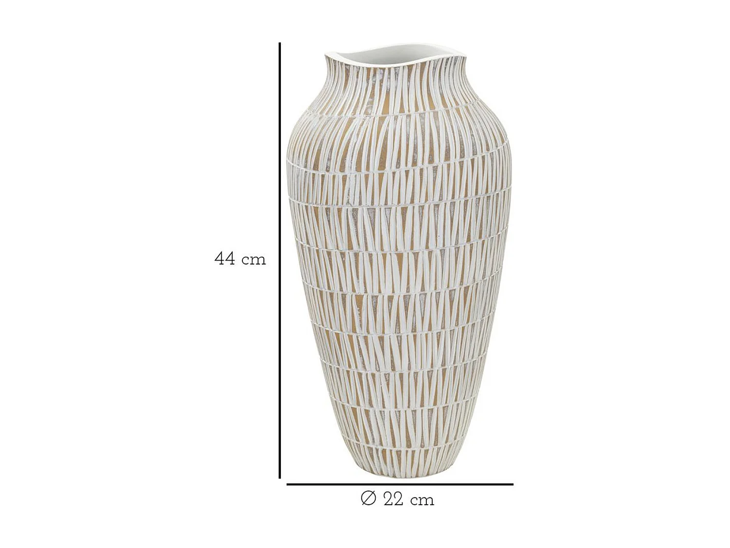 Vase Décoratif MF676, Blanc, 22x22x44 cm, Seven Design