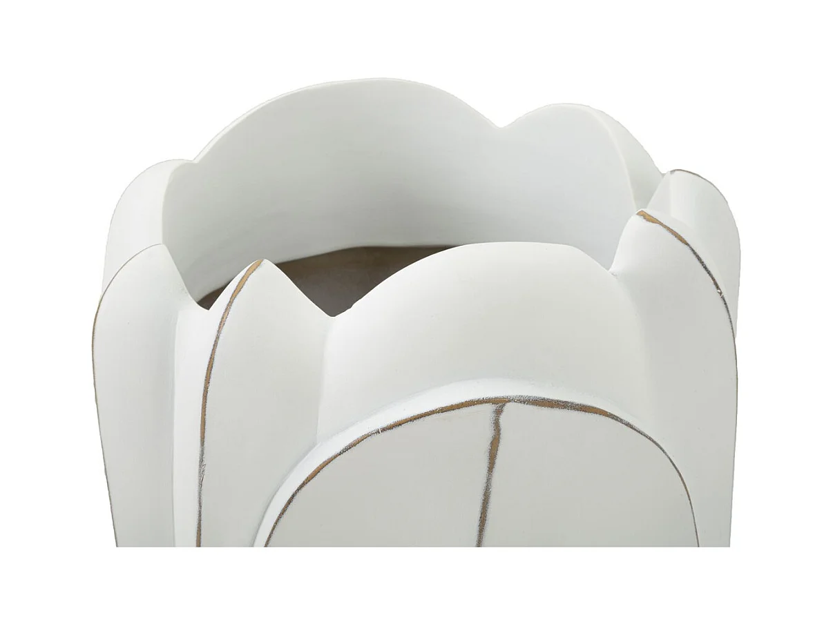 Decoratieve Vaas MF661, Wit, 29x29x48 cm, Epikasa