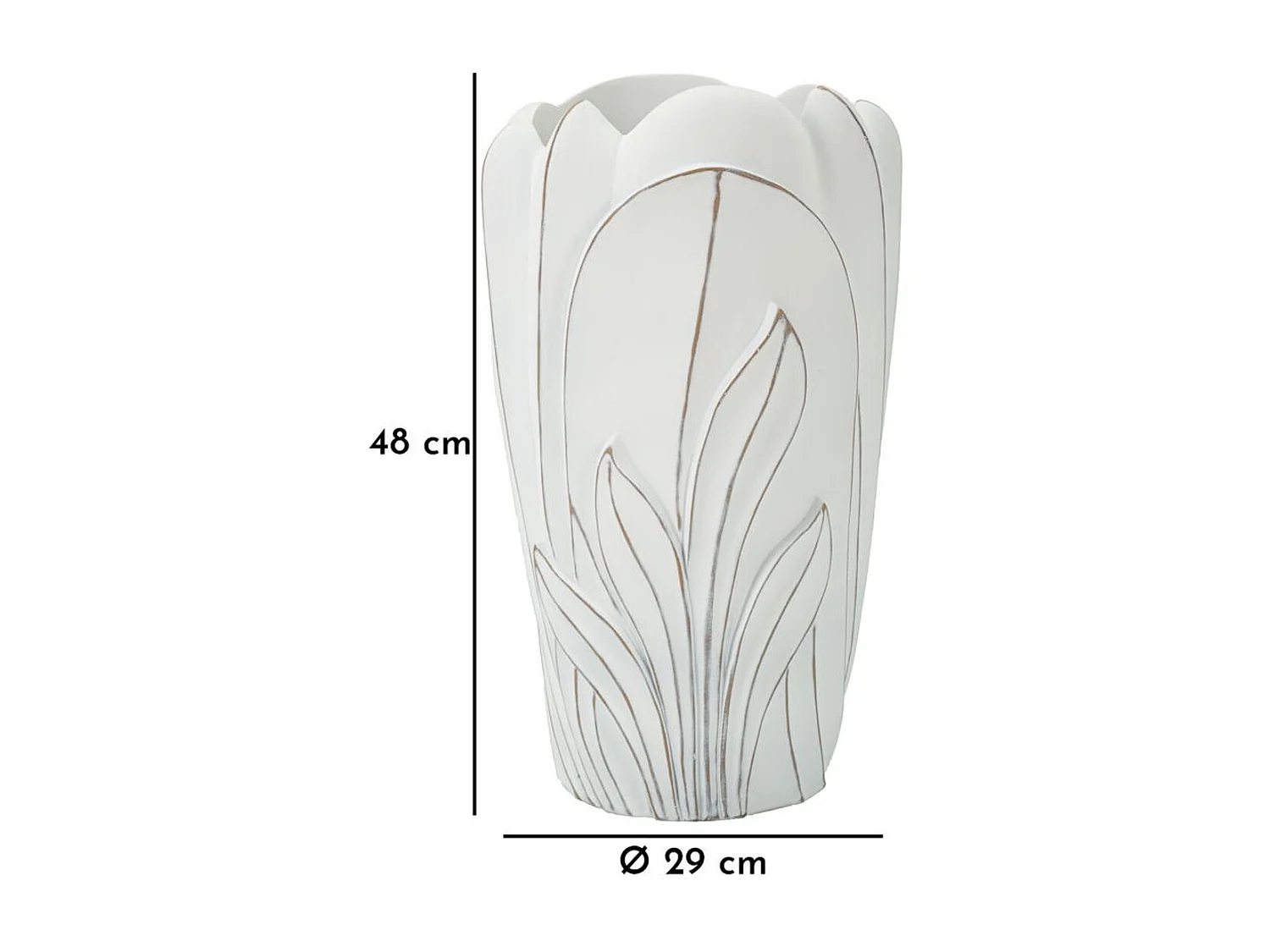 Decoratieve Vaas MF661, Wit, 29x29x48 cm, Epikasa