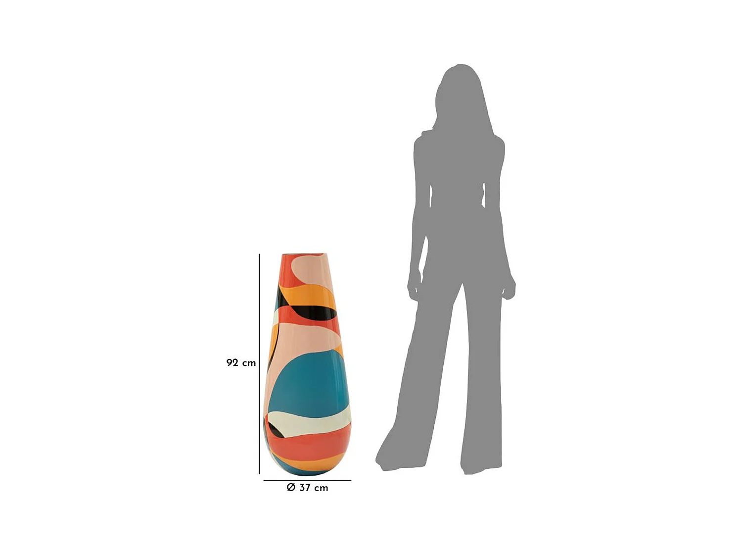 Vaso Decorativo MF657, Multicolore, 37x37x92 cm, Epikasa