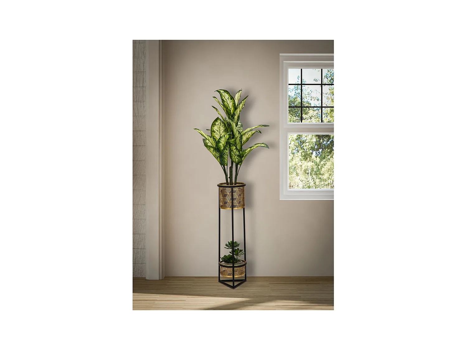 Doniczka na Rośliny MF685, Złoto, 23x23x80 cm, Epikasa