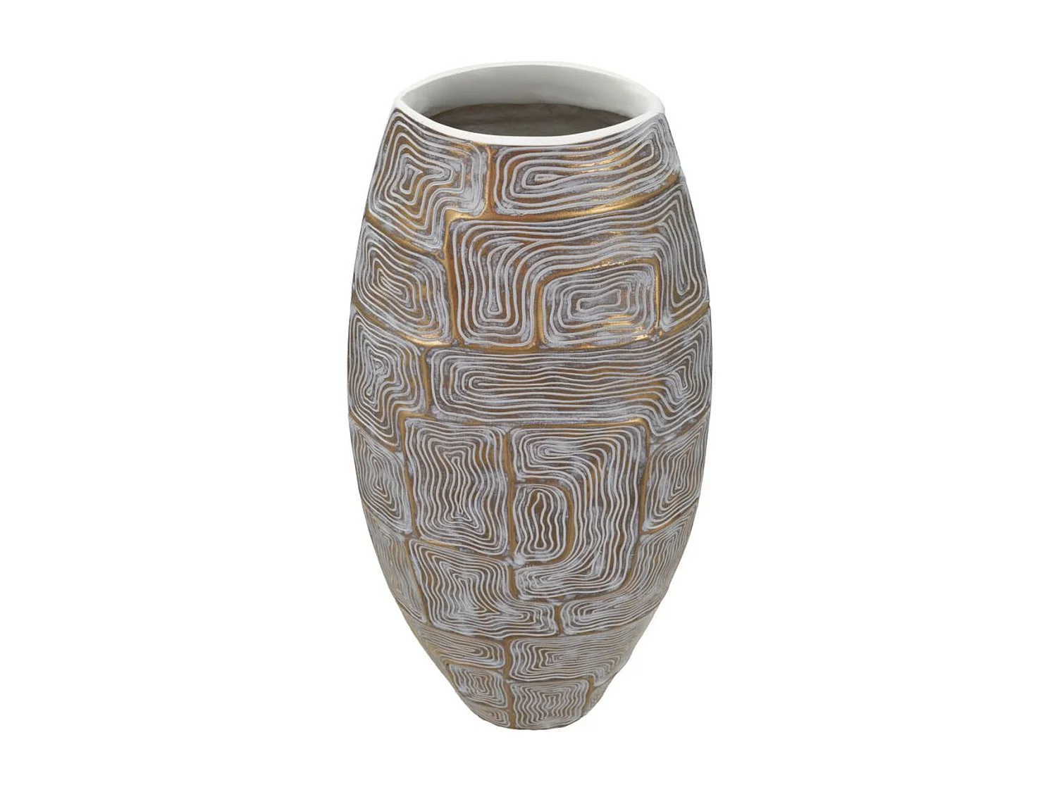 Jarrón Decorativo MF674, Oro, 24x11,5x59,5 cm, Seven Design