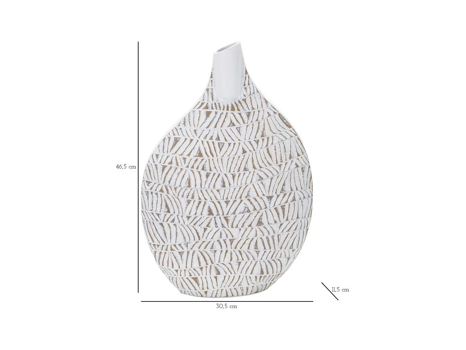 Decoratieve Vaas MF671, Wit, 30,5x11,5x46,5 cm, Epikasa