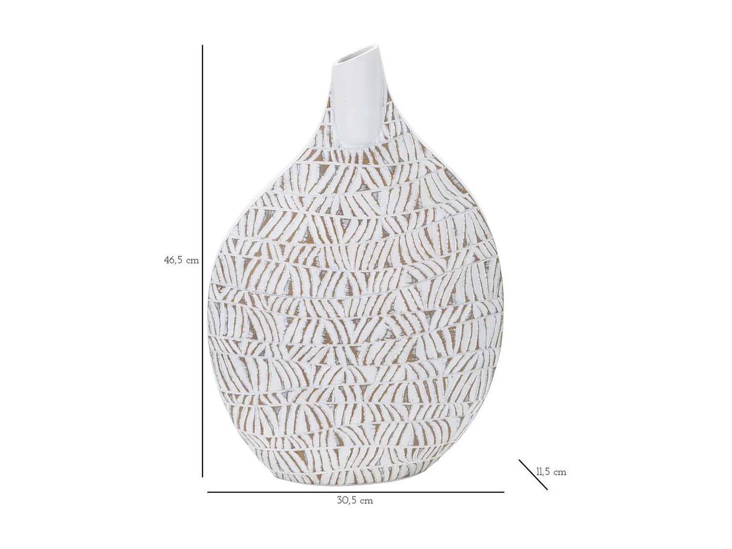 Vase Décoratif MF671, Blanc, 30,5x11,5x46,5 cm, Seven Design
