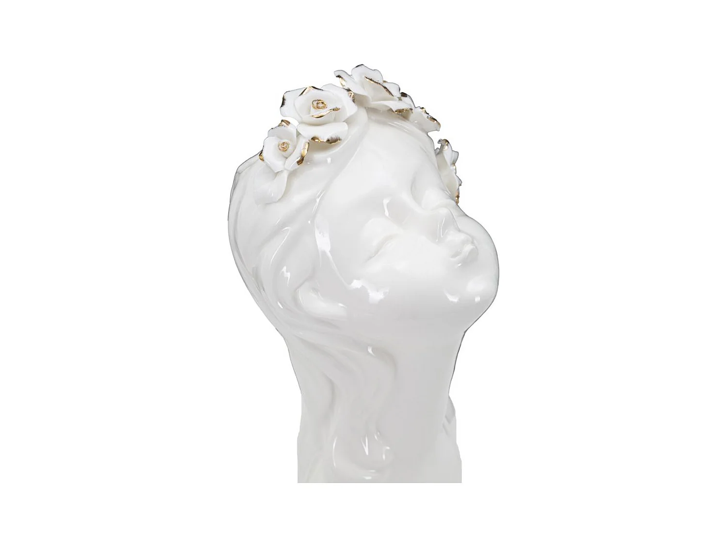 Vaso Decorativo Rosto 33, Branco, 10x14x26 cm, Epikasa