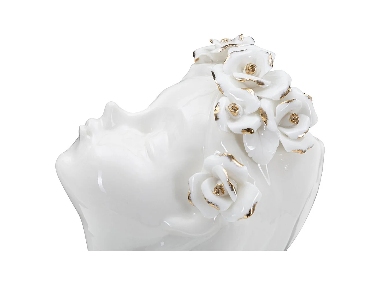 Vaso Decorativo Rosto 33, Branco, 10x14x26 cm, Epikasa