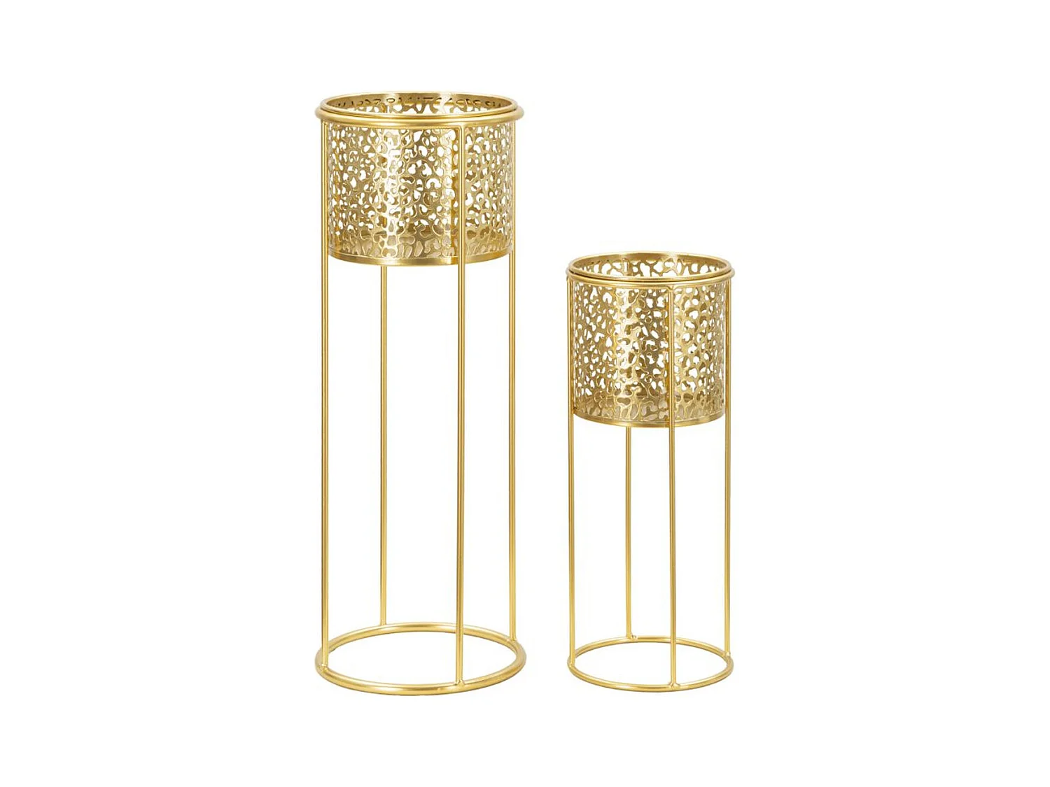 Lot de 2 Cache Pots MF407, Or, 17x17x46 cm, Epikasa