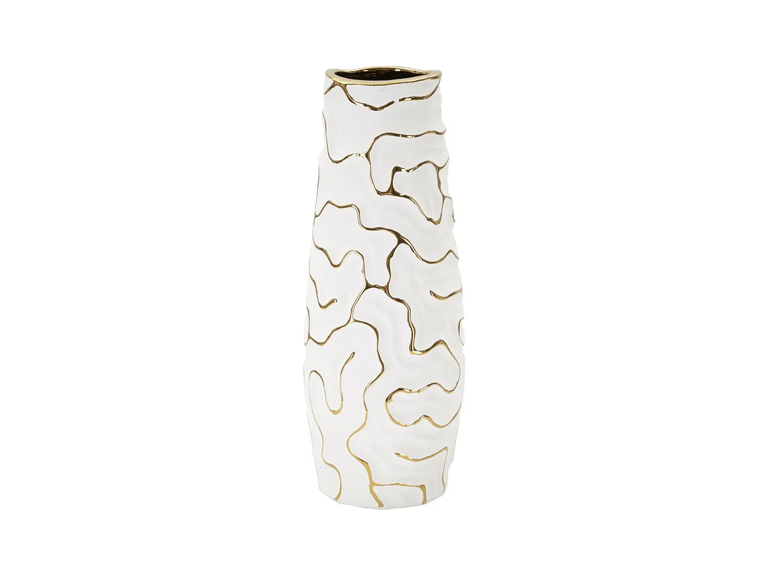Vase Décoratif MF649, Blanc, 12x12x29,5 cm, Epikasa