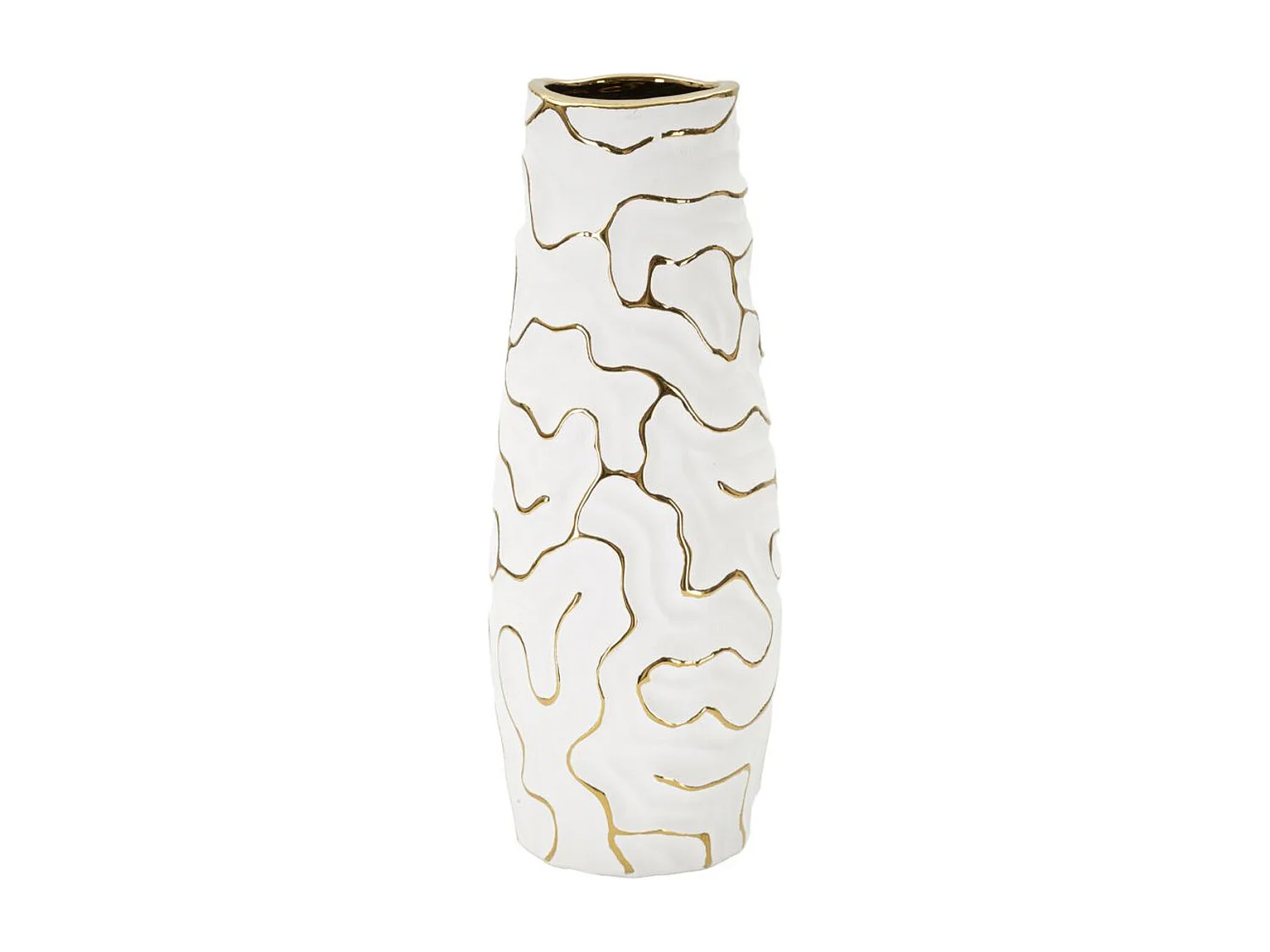 Vase Décoratif MF649, Blanc, 12x12x29,5 cm, Seven Design