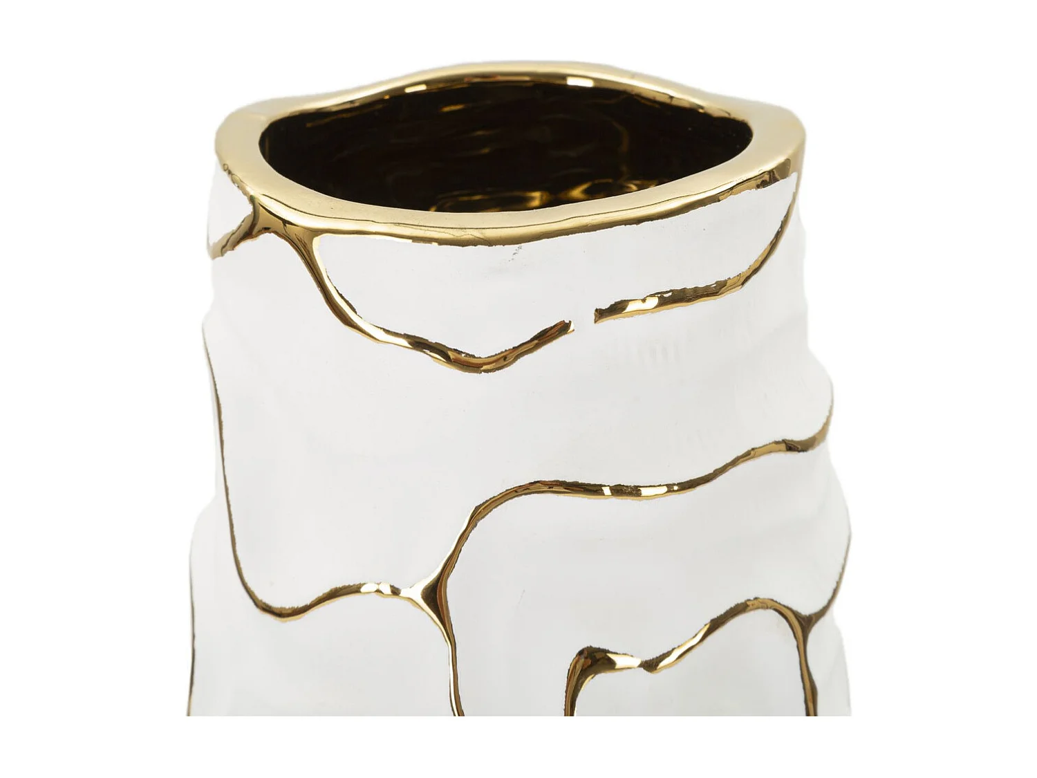 Vase Décoratif MF649, Blanc, 12x12x29,5 cm, Seven Design