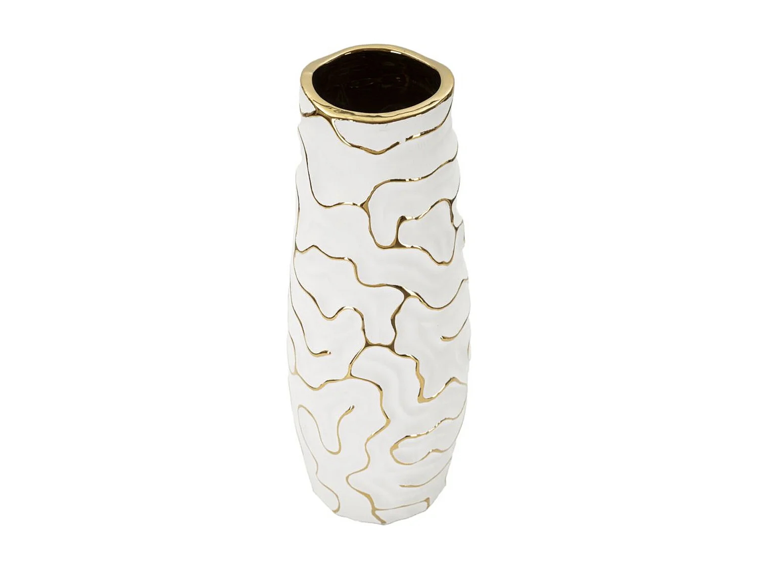 Vase Décoratif MF649, Blanc, 12x12x29,5 cm, Seven Design