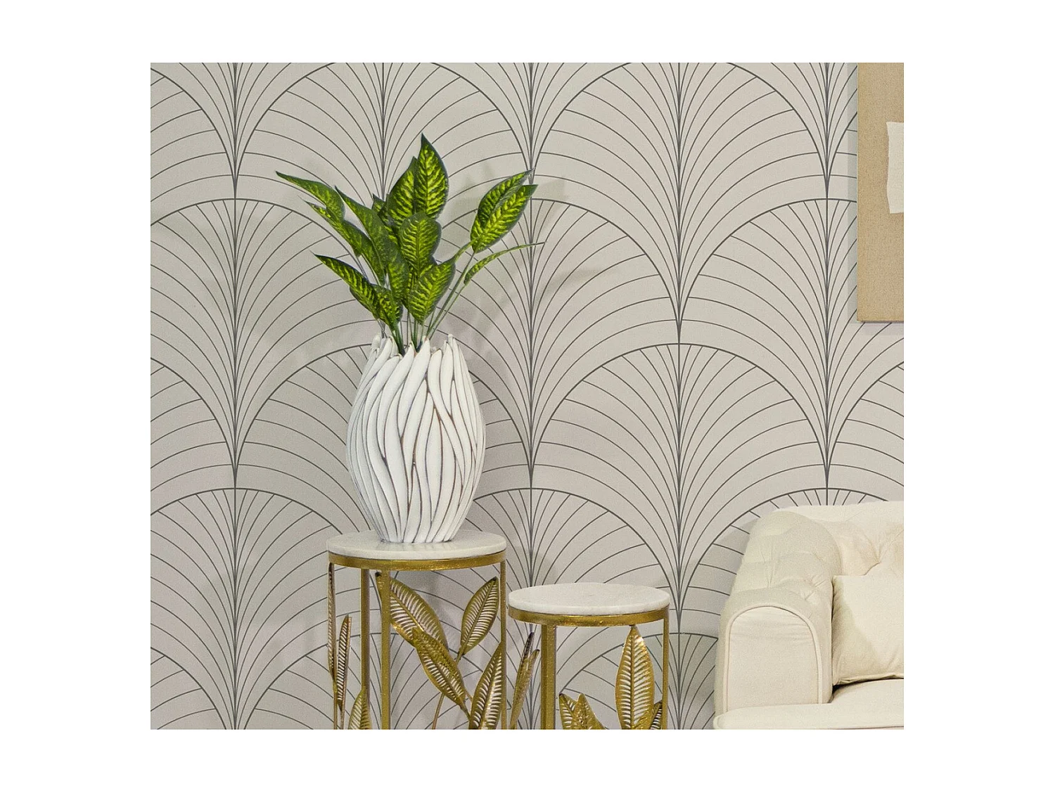 Vase Décoratif MF668, Blanc, 27x27x41,5 cm, Seven Design