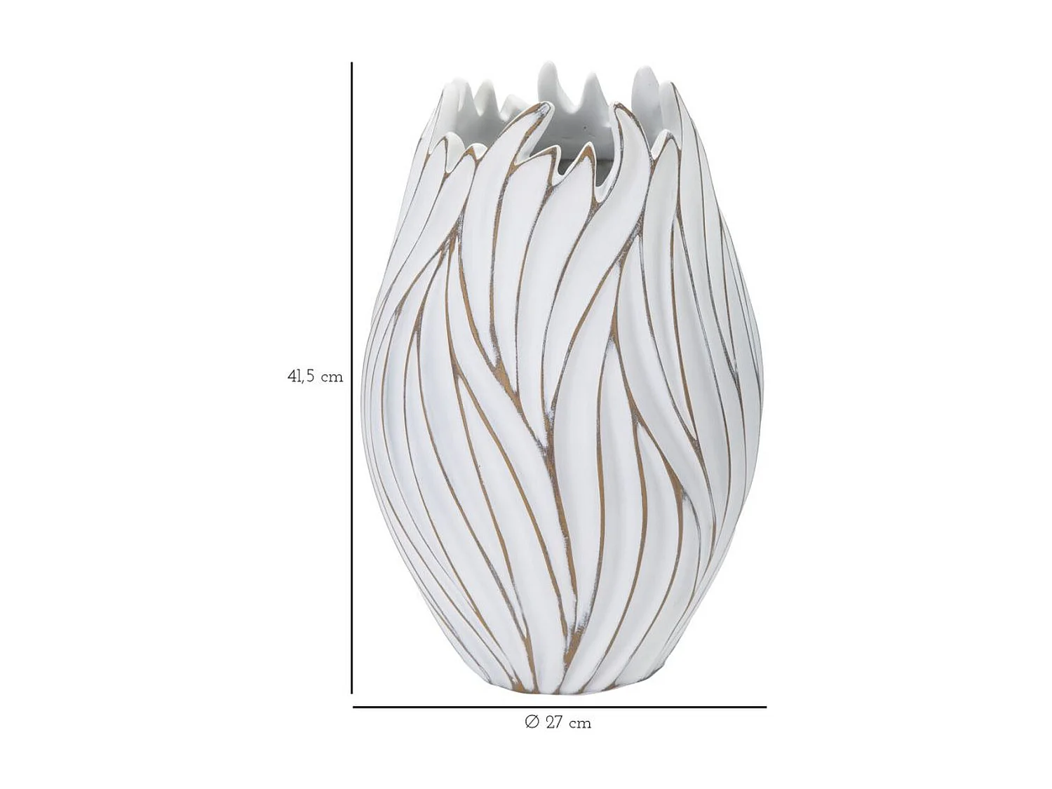Vase Décoratif MF668, Blanc, 27x27x41,5 cm, Seven Design