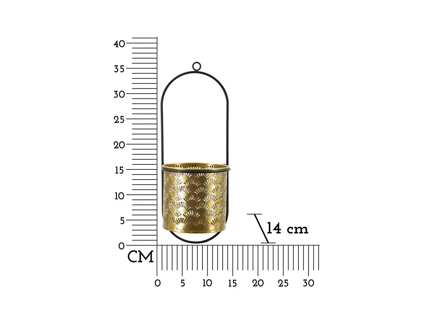 Doniczka na Rośliny MF687, Złoto, 14x14x37 cm, Epikasa