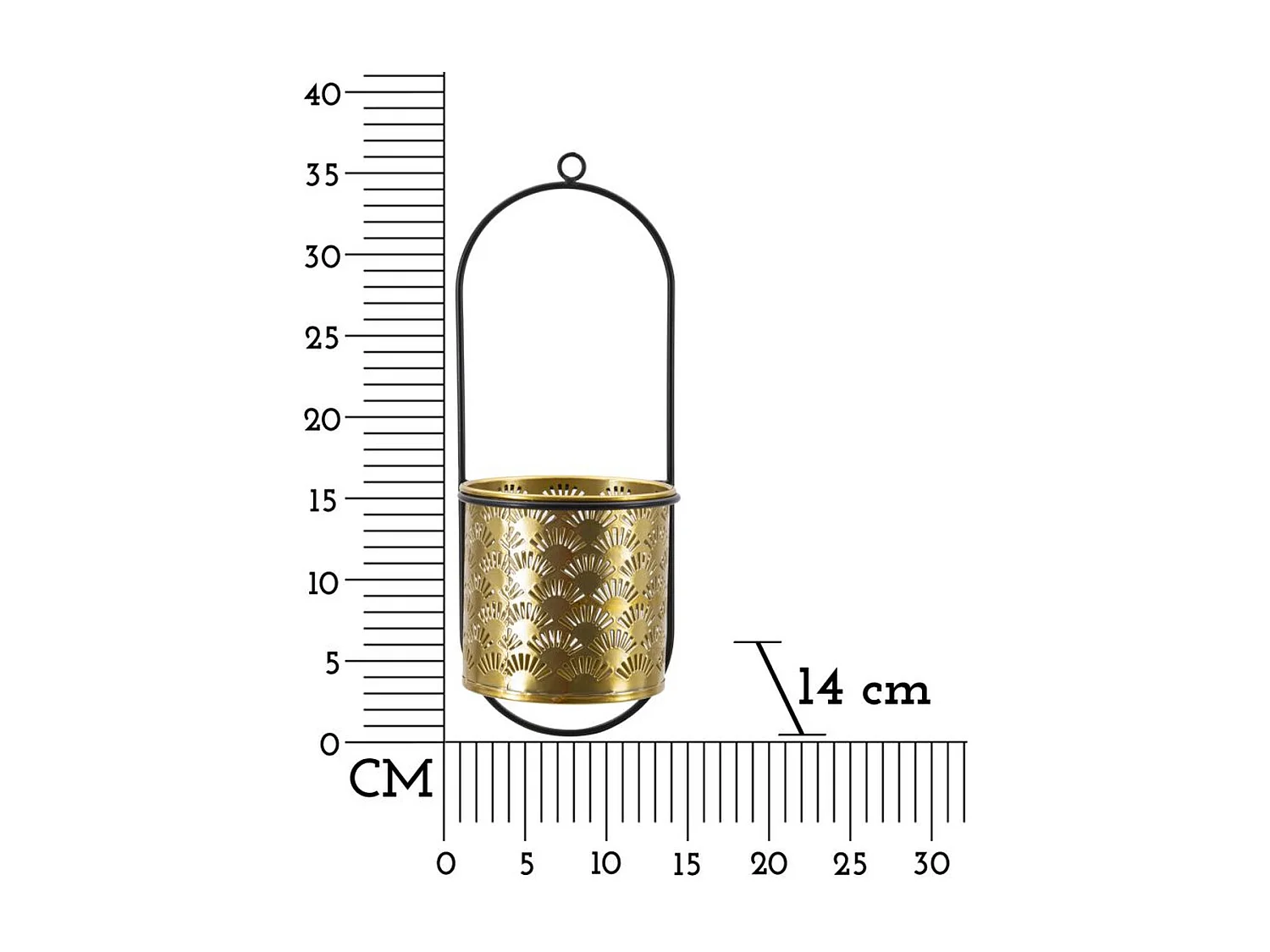 Doniczka na Rośliny MF687, Złoto, 14x14x37 cm, Seven Design
