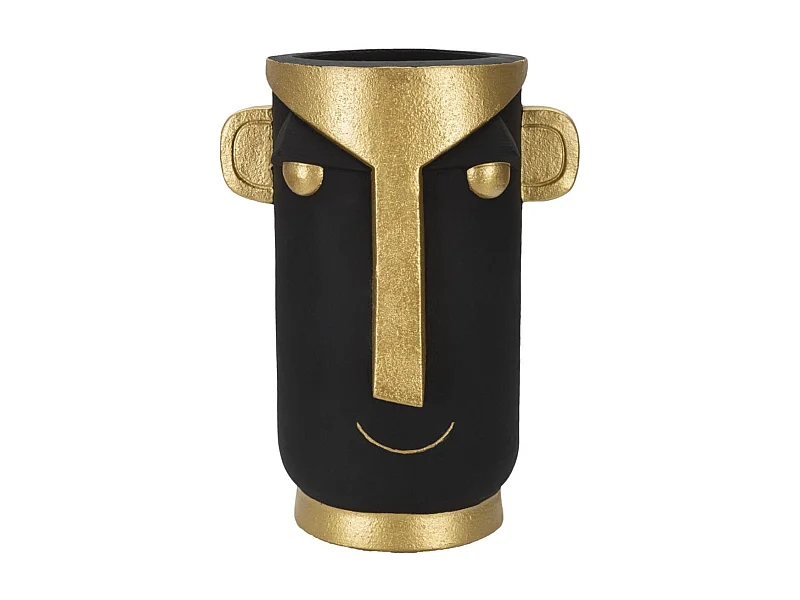 Vaso Decorativo Rosto 22, Preto, 30x23,5x40 cm, Epikasa
