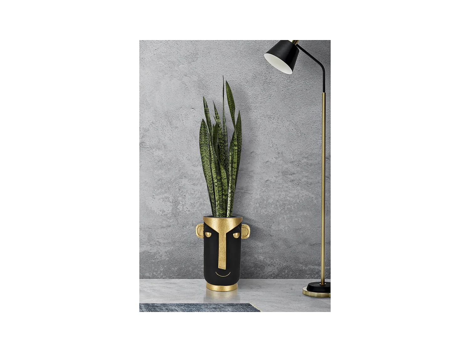 Wazon Dekoracyjny Twarz 22, Czarny, 30x23,5x40 cm, Epikasa