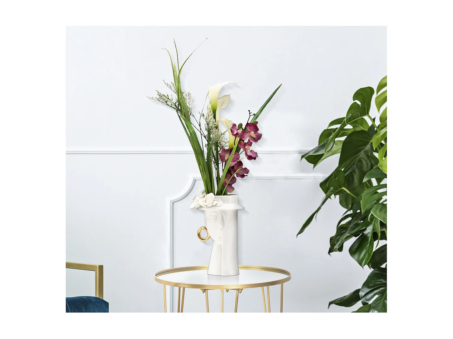 Vase Décoratif Visage 29, Blanc, 15x13,3x23,5 cm, Seven Design