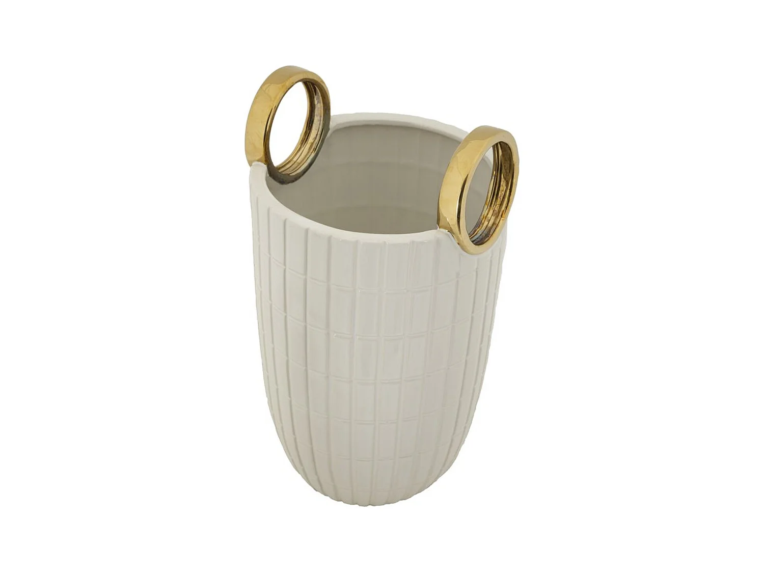 Vaso Decorativo MF648, Branco, 18x18x25 cm, Epikasa