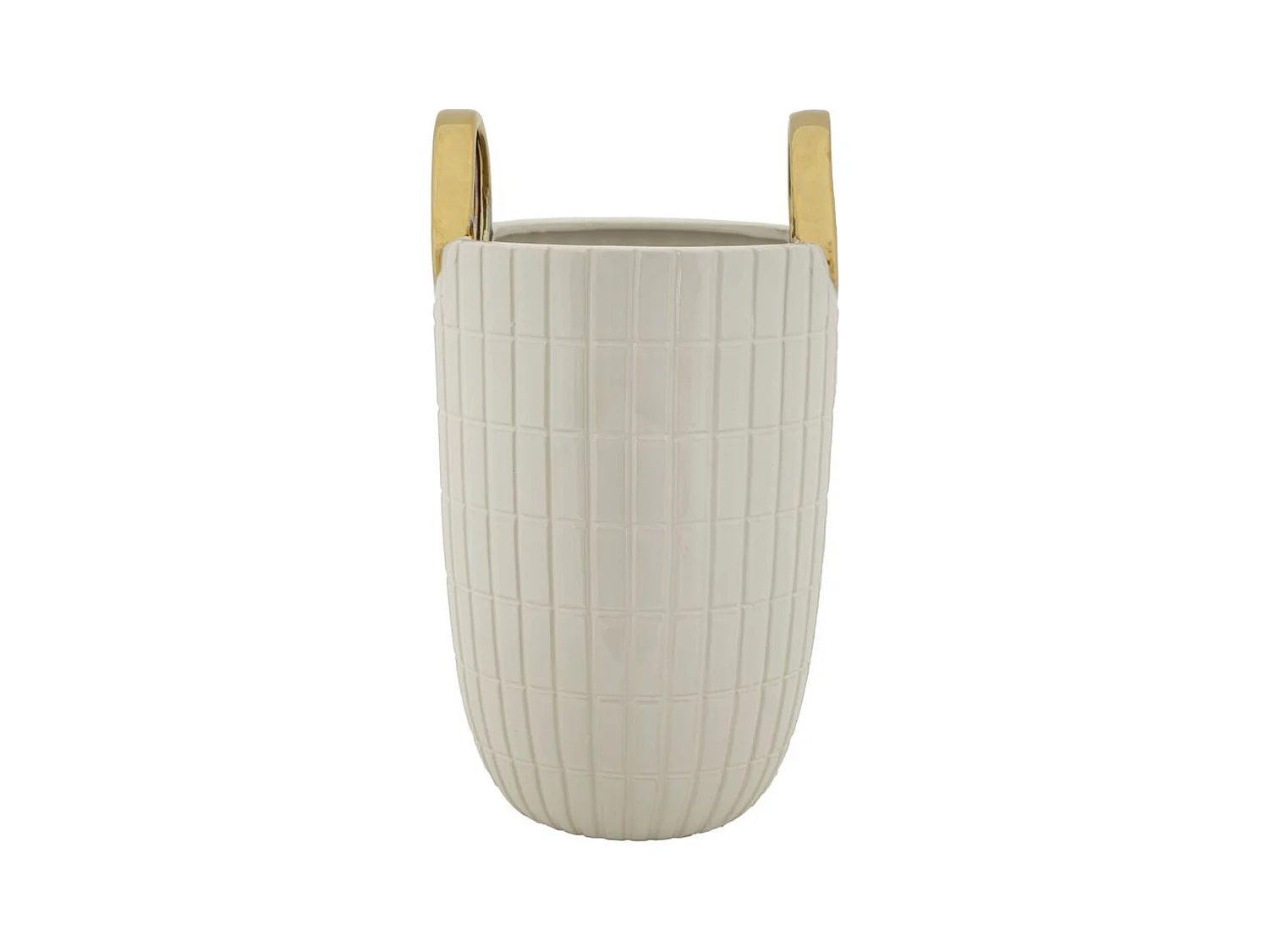 Vaso Decorativo MF648, Branco, 18x18x25 cm, Epikasa