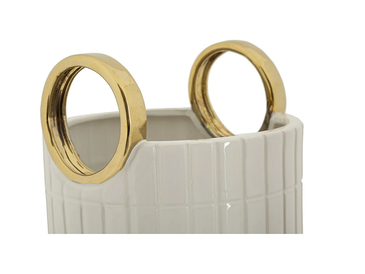 Vaso Decorativo MF648, Branco, 18x18x25 cm, Epikasa