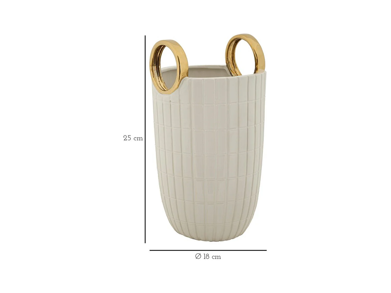Vaso Decorativo MF648, Branco, 18x18x25 cm, Epikasa