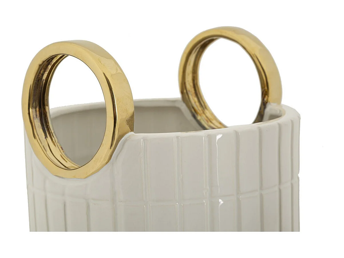 Vase Décoratif MF648, Blanc, 18x18x25 cm, Seven Design