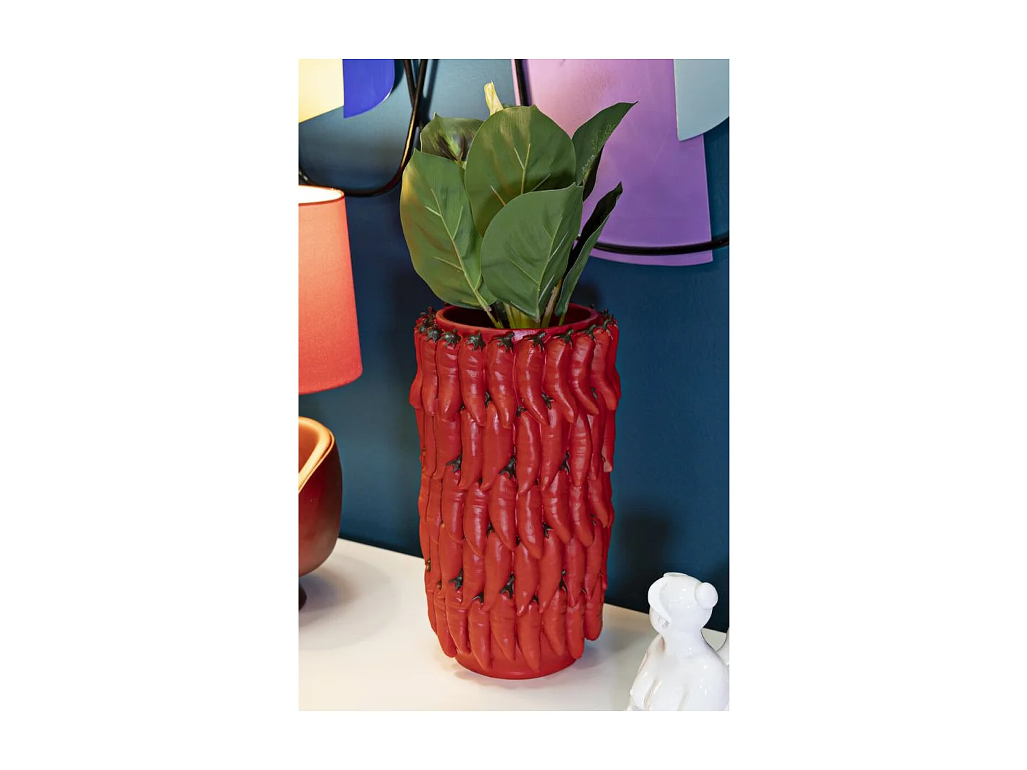 Vase Décoratif Piments, Rouge, 20x20x34 cm, Seven Design