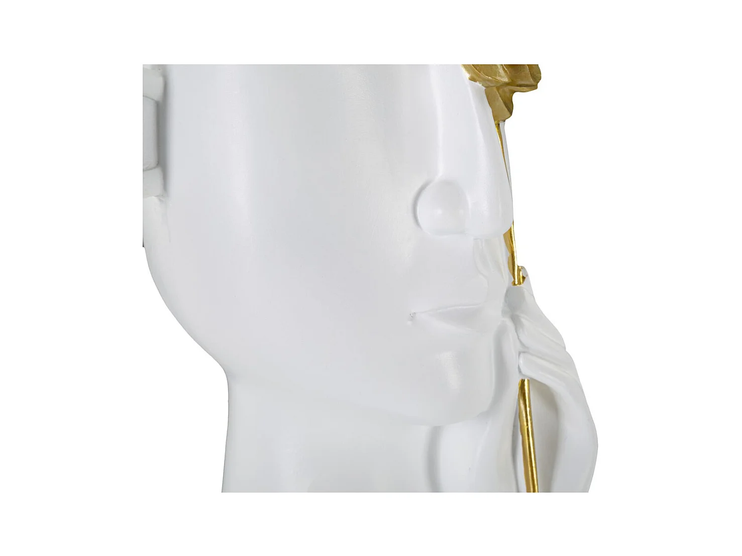 Wazon Dekoracyjny Twarz 21, Biały, 14x13x27 cm, Epikasa