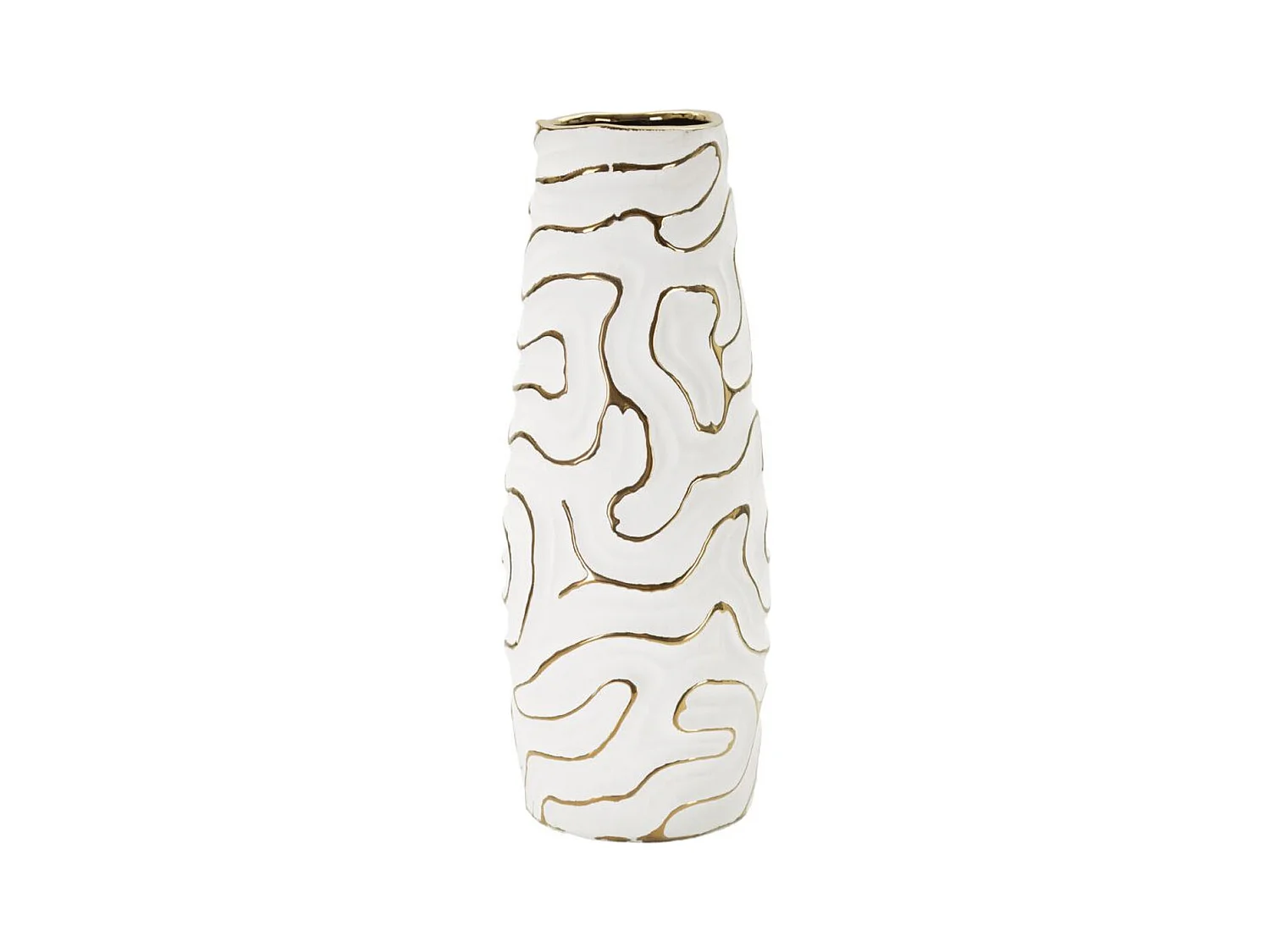 Vase Décoratif MF641, Blanc, 14,5x14,5x39,5 cm, Epikasa