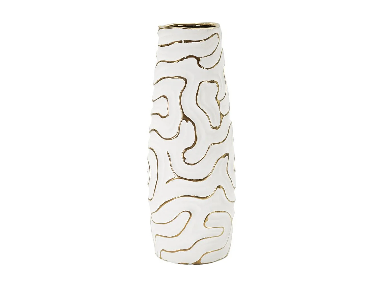 Vase Décoratif MF641, Blanc, 14,5x14,5x39,5 cm, Seven Design