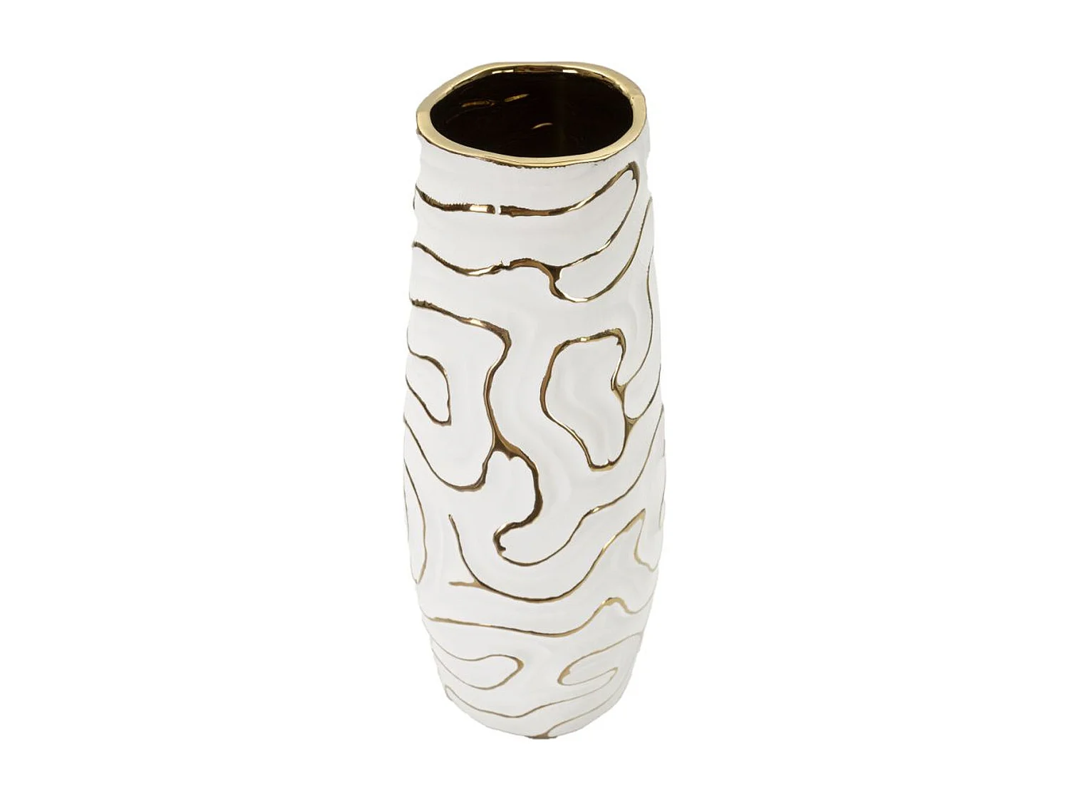 Vase Décoratif MF641, Blanc, 14,5x14,5x39,5 cm, Seven Design