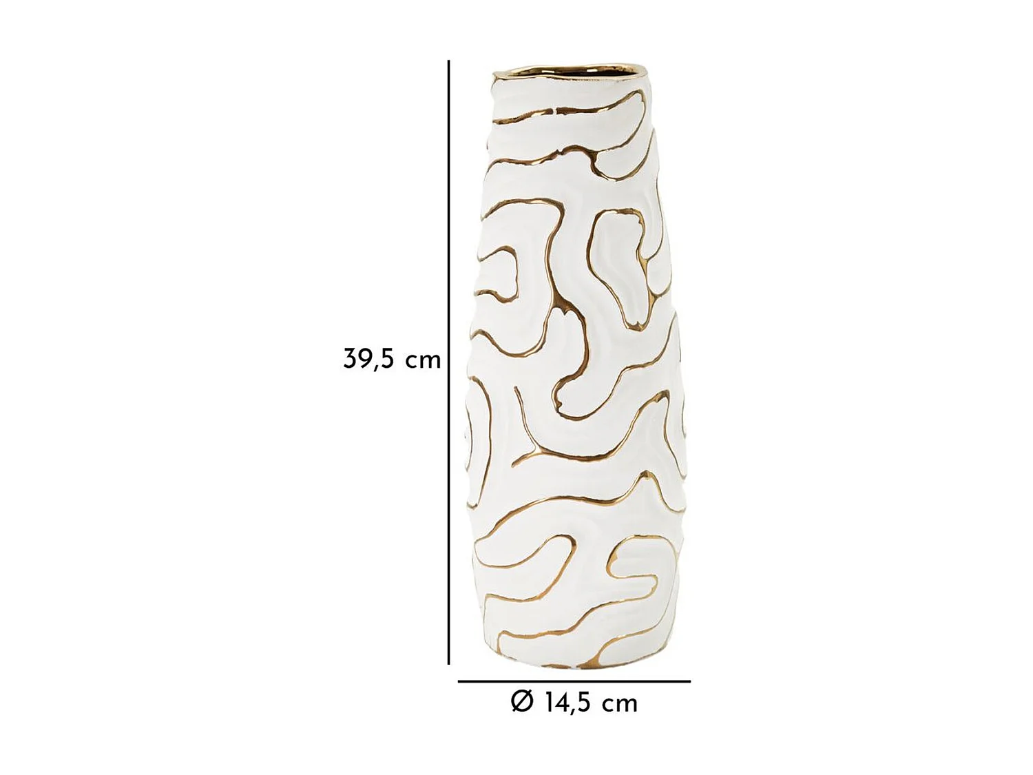 Vase Décoratif MF641, Blanc, 14,5x14,5x39,5 cm, Seven Design
