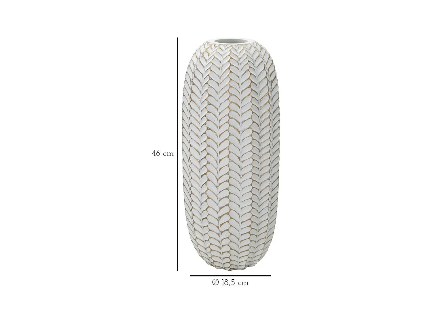 Wazon Dekoracyjny MF673, Biały, 18,5x18,5x46 cm, Epikasa