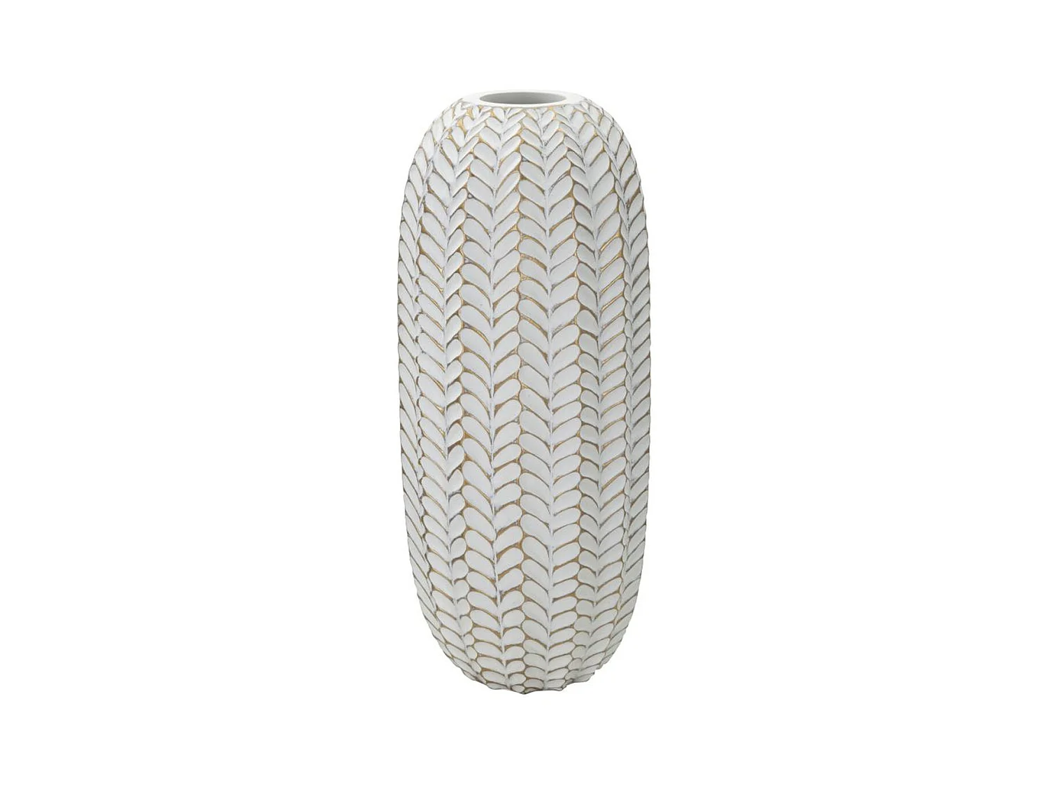 Vase Décoratif MF673, Blanc, 18,5x18,5x46 cm, Epikasa