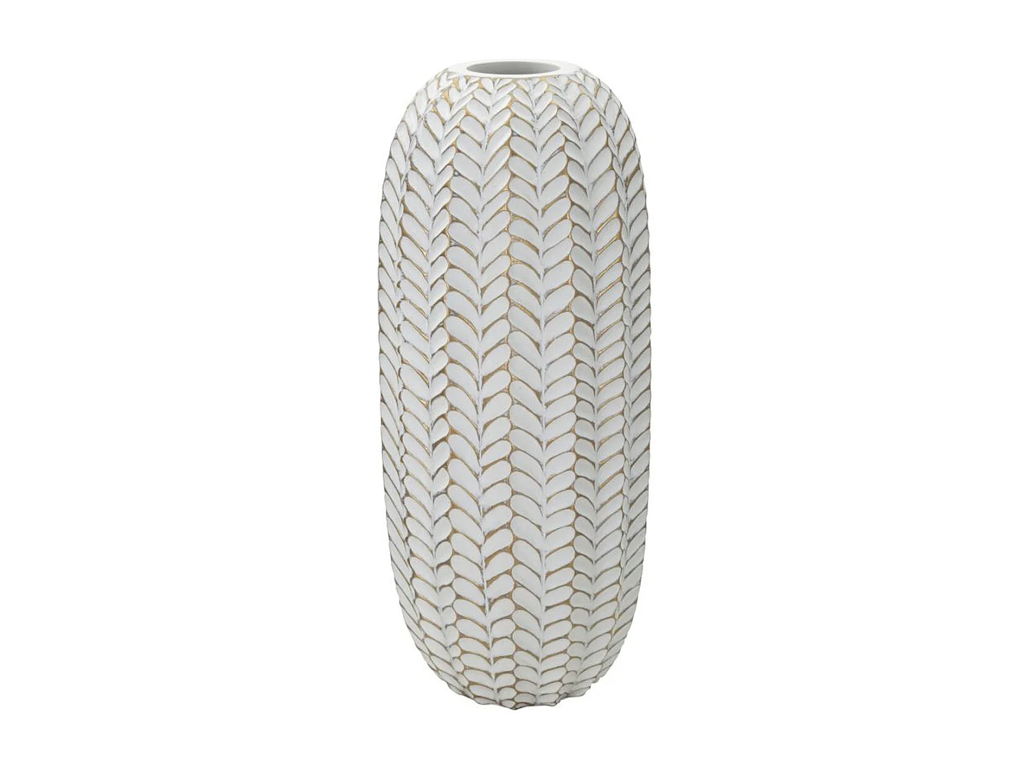 Vaso Decorativo MF673, Branco, 18,5x18,5x46 cm, Seven Design