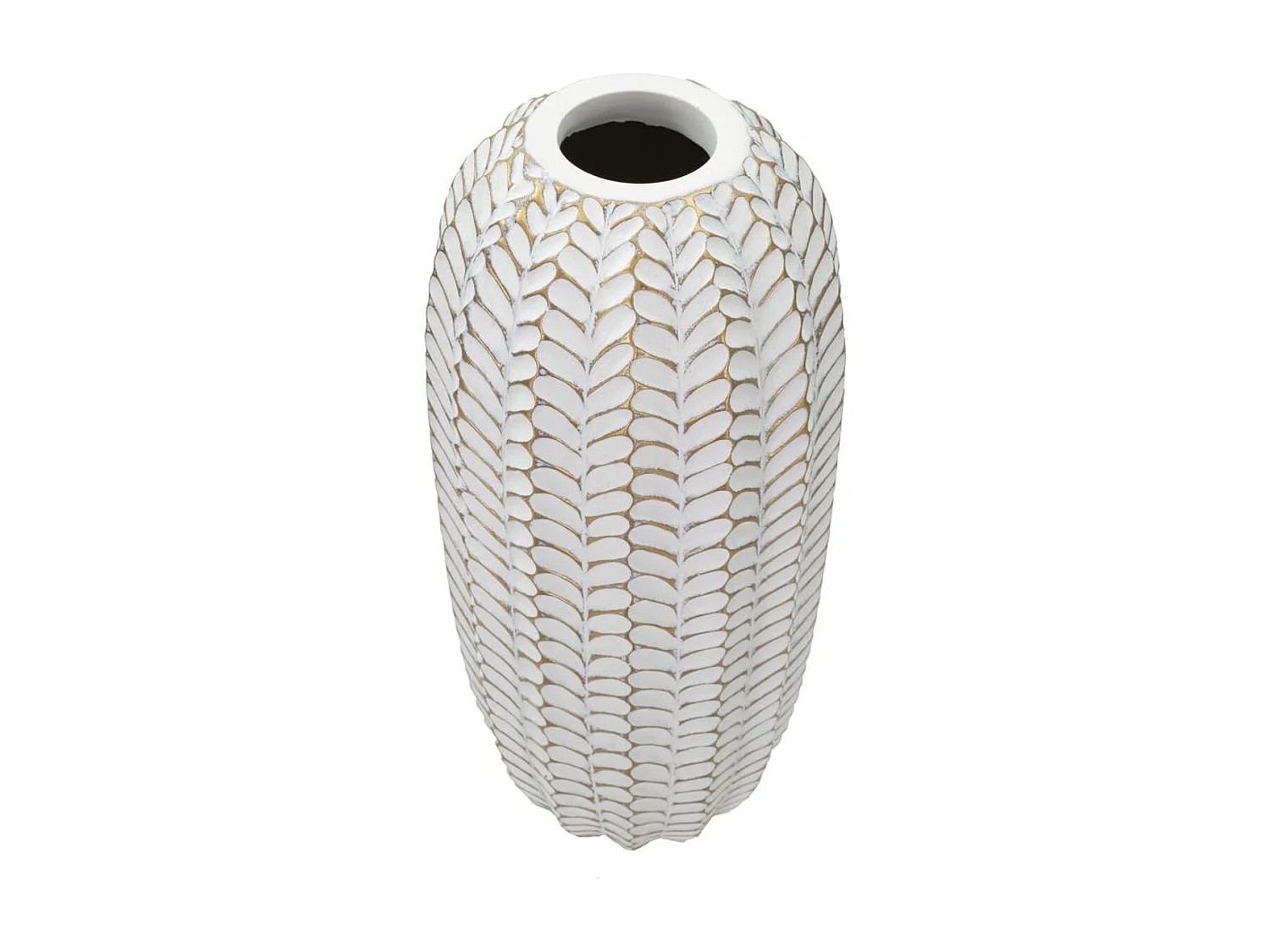 Vaso Decorativo MF673, Branco, 18,5x18,5x46 cm, Seven Design